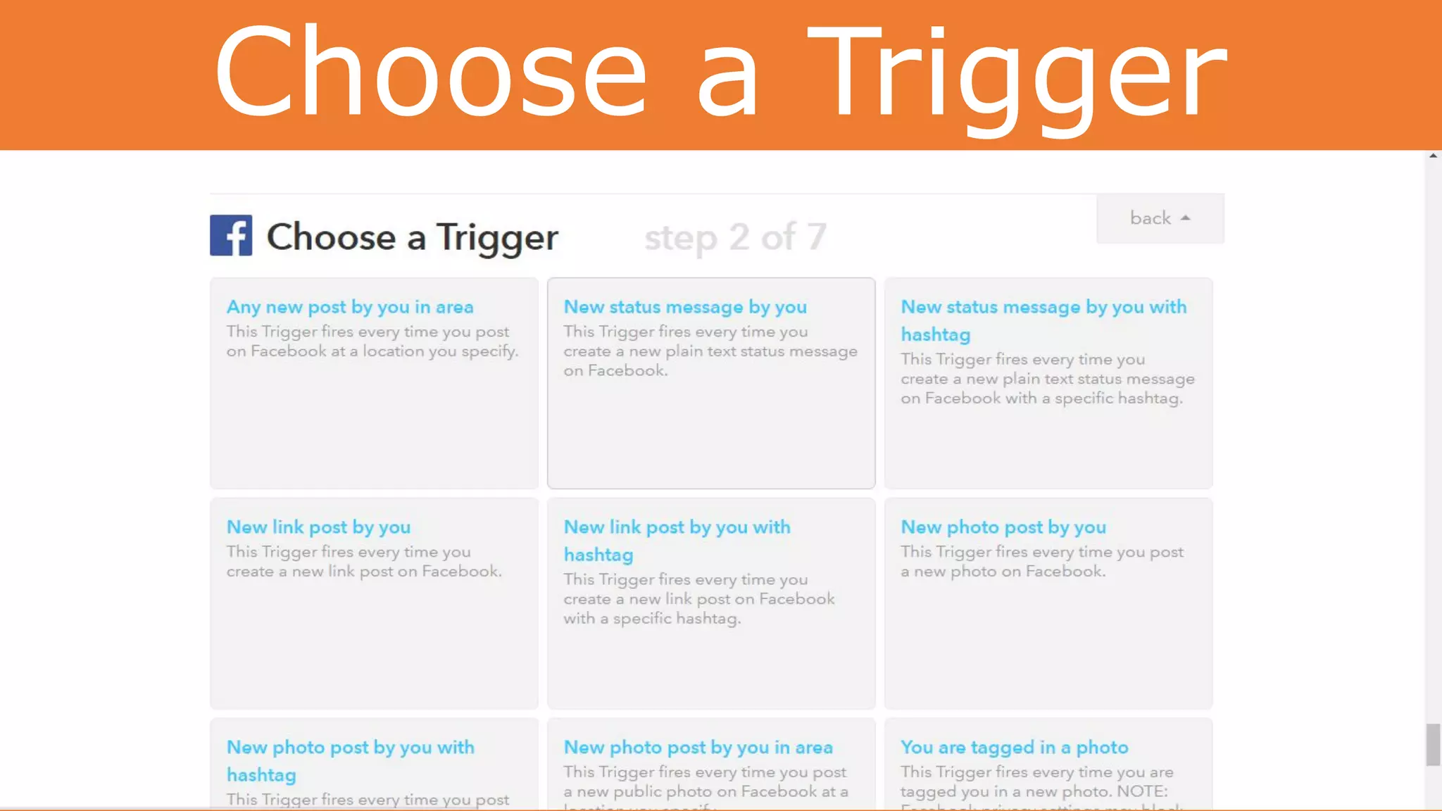 Choose a Trigger
 