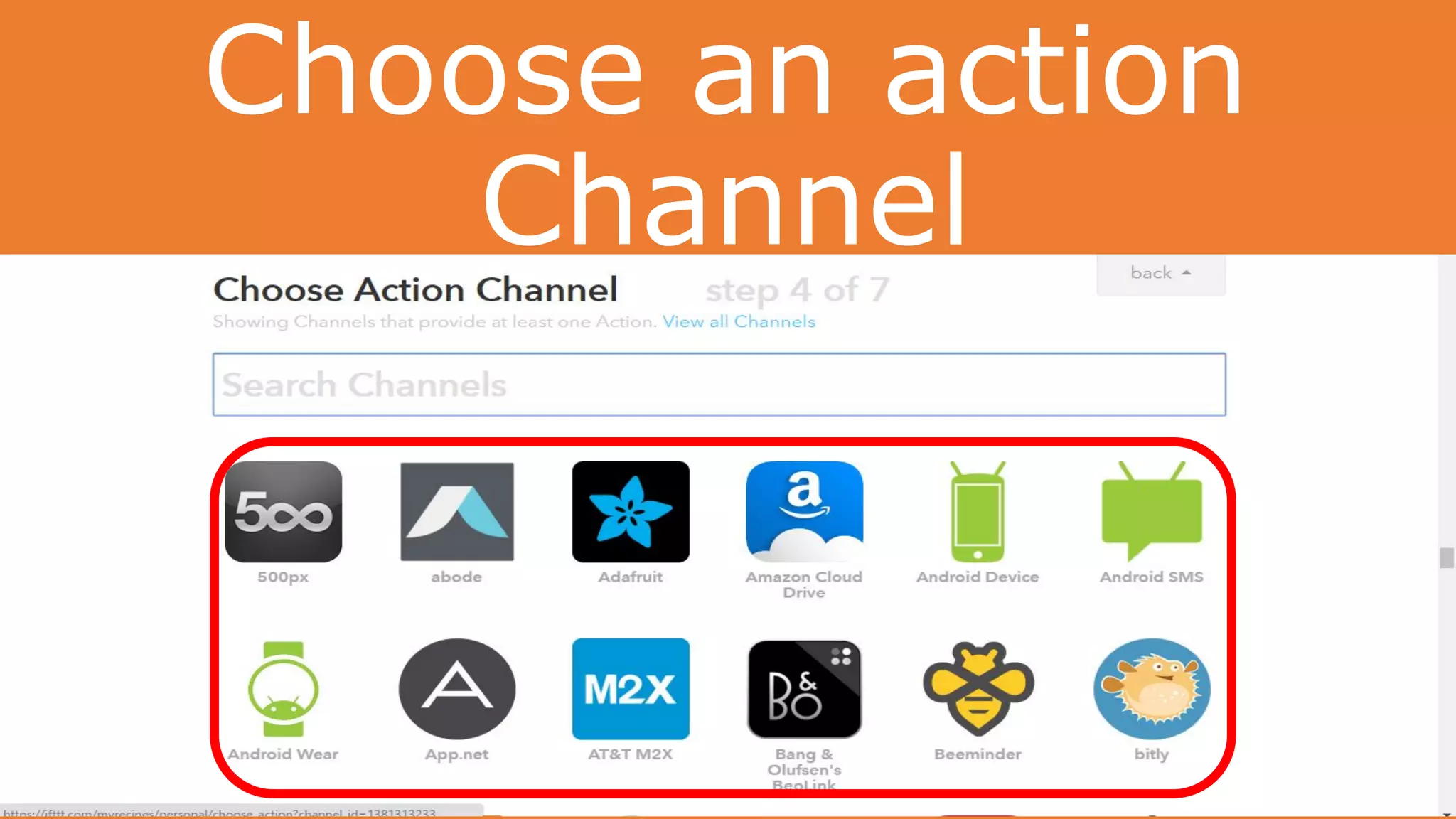 Choose an action
Channel
 