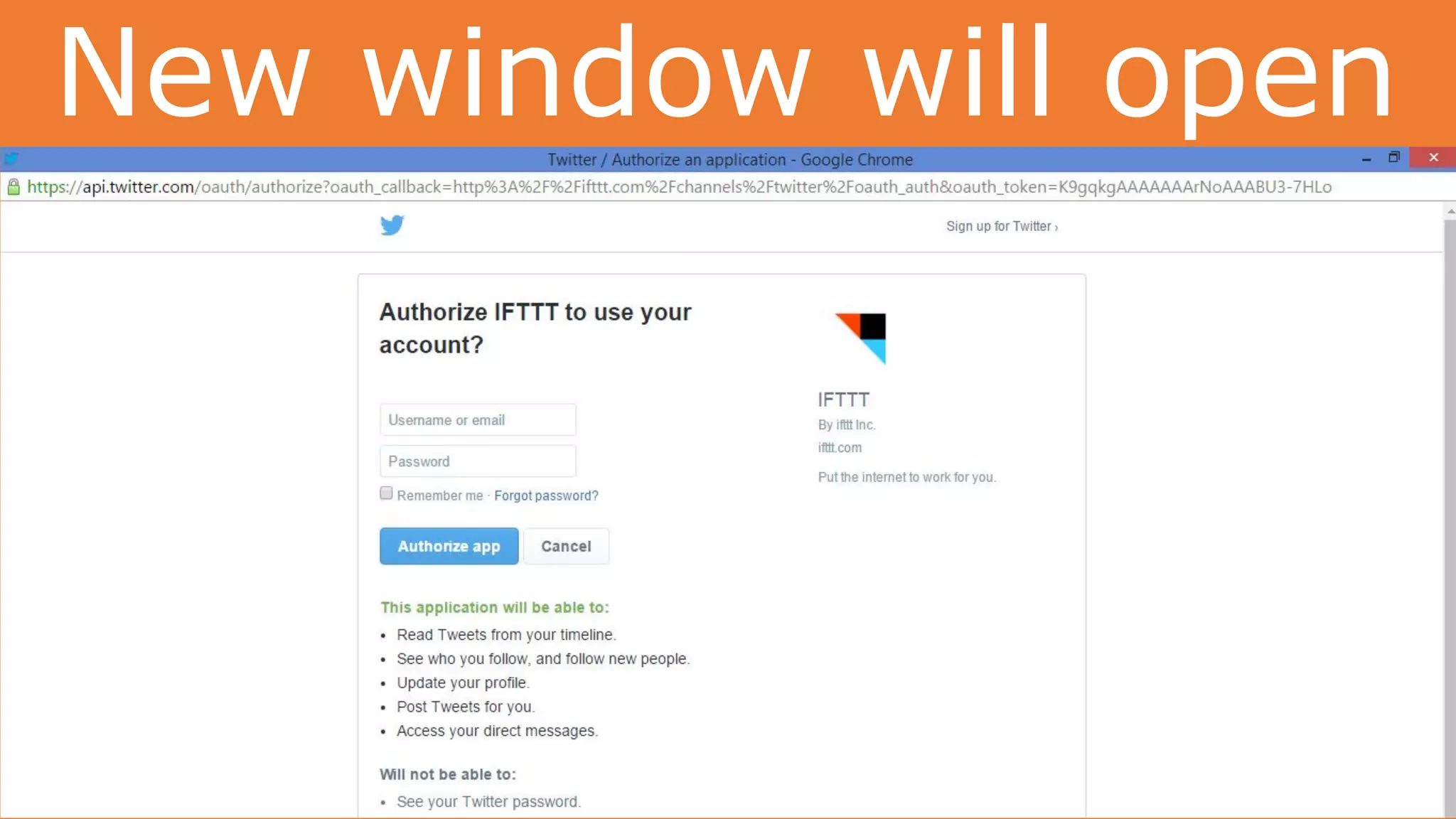 New window will open
 