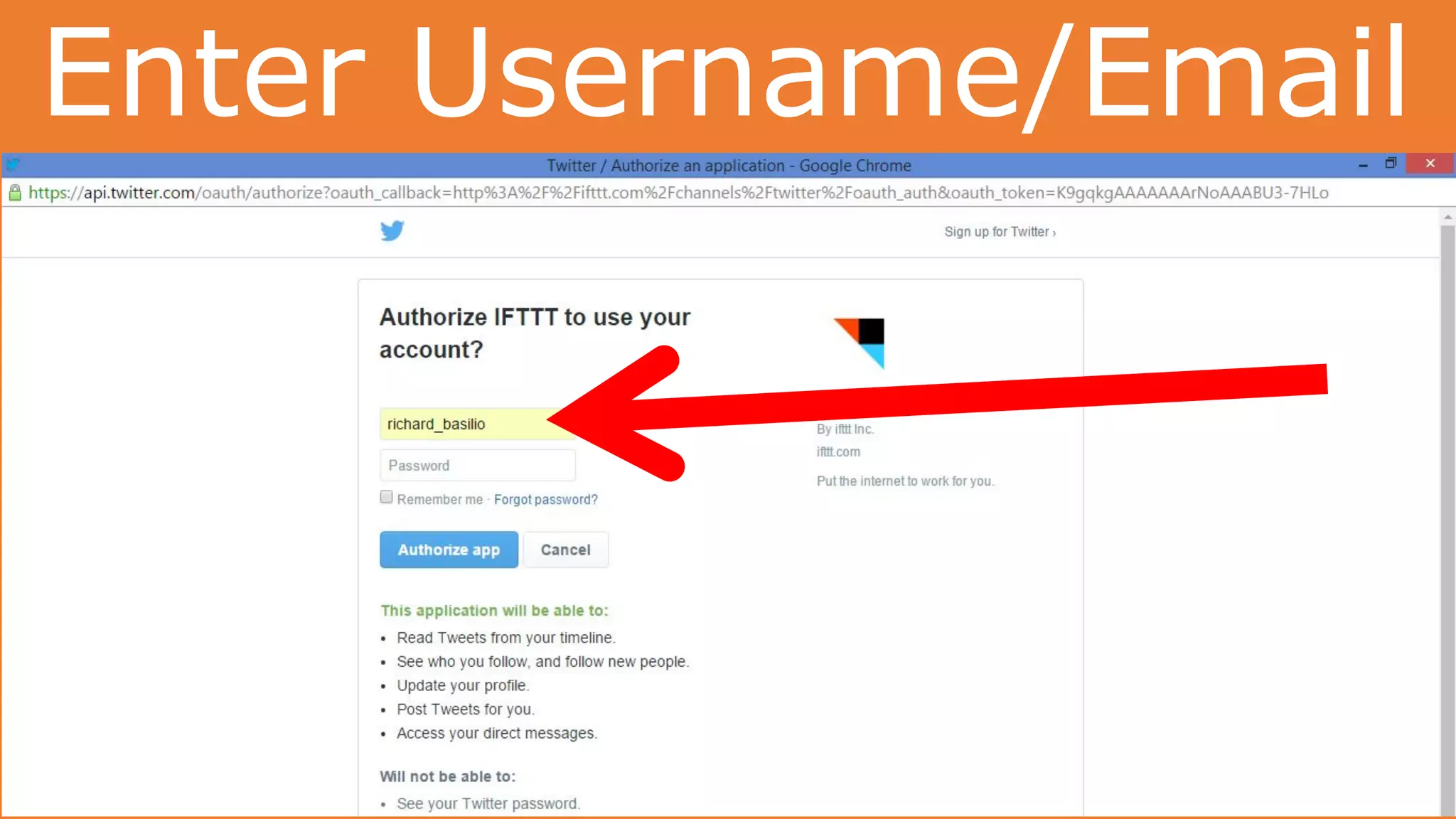 Enter Username/Email
 