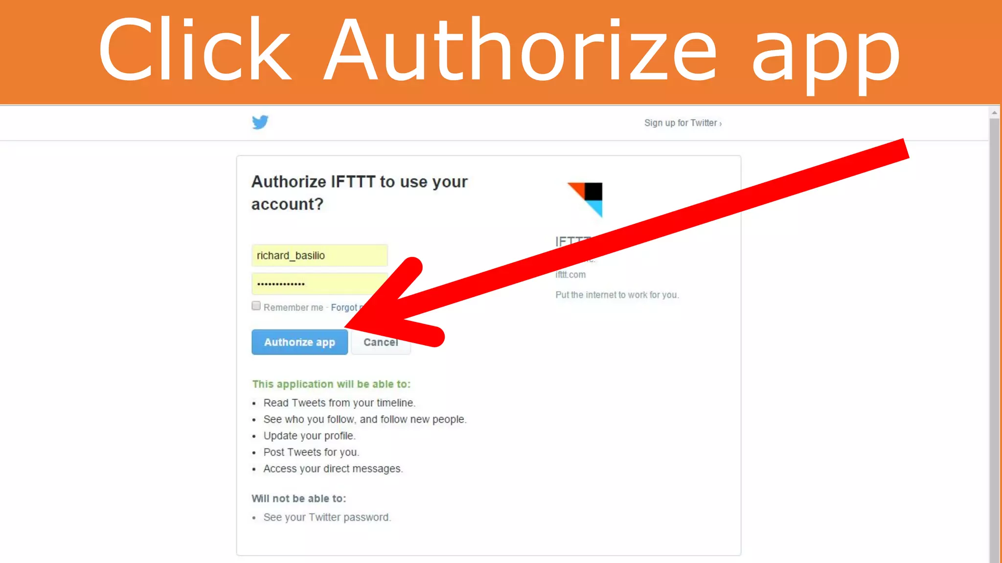 Click Authorize app
 