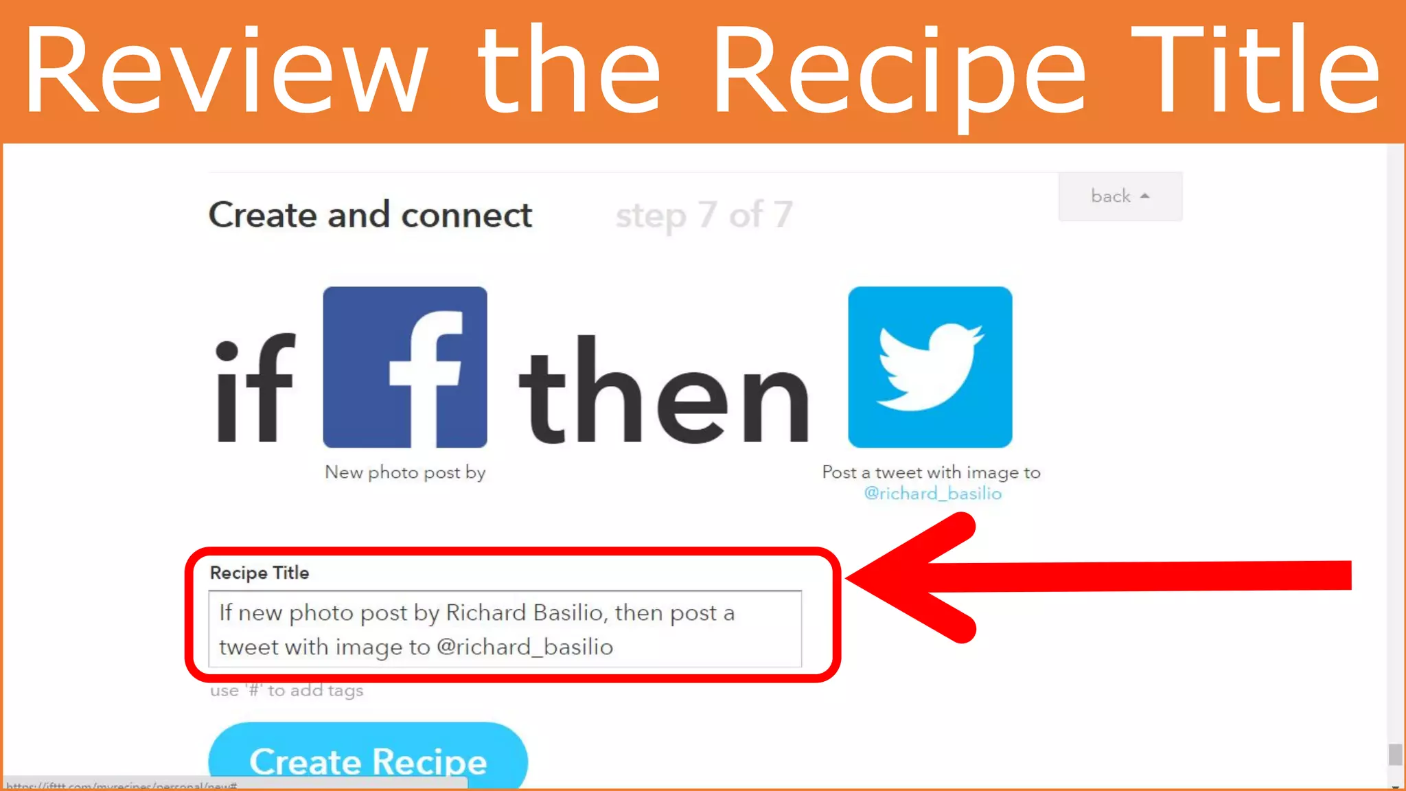 Review the Recipe Title
 