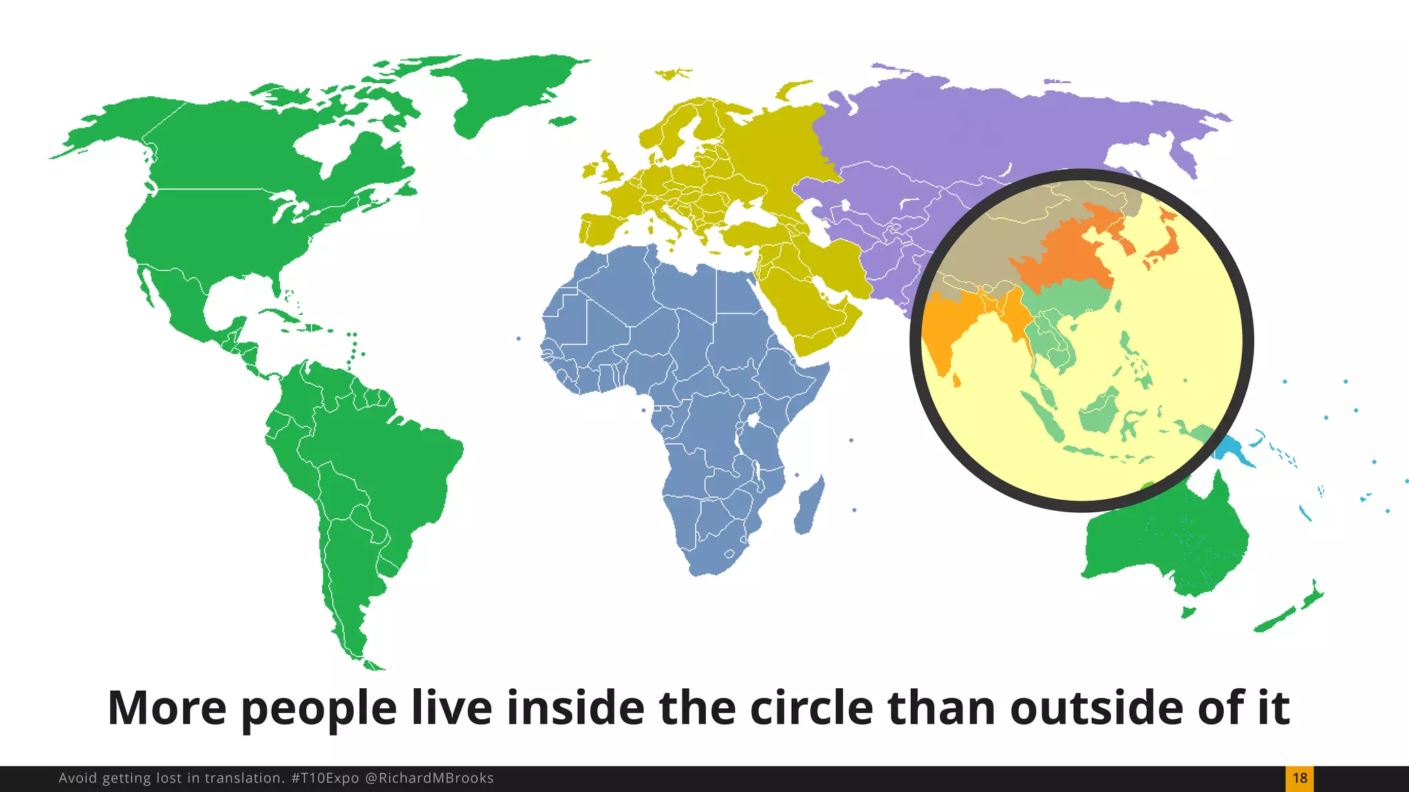 More people live inside the circle than outside of it 
Avoid getting lost in translation. #T10Expo @RichardMBrooks 18 
 