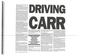 Richard Carr's interview in Leisureweek