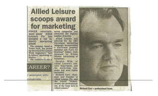 Richard Carr's Allied Leisure scoops Marketing Award