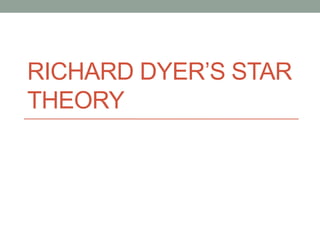 RICHARD DYER’S STAR
THEORY
 