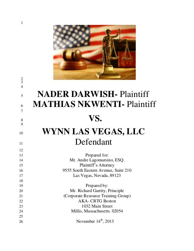 Richard Garrity Millis Ma Legal Opinion Report Wynn Las Vegas
