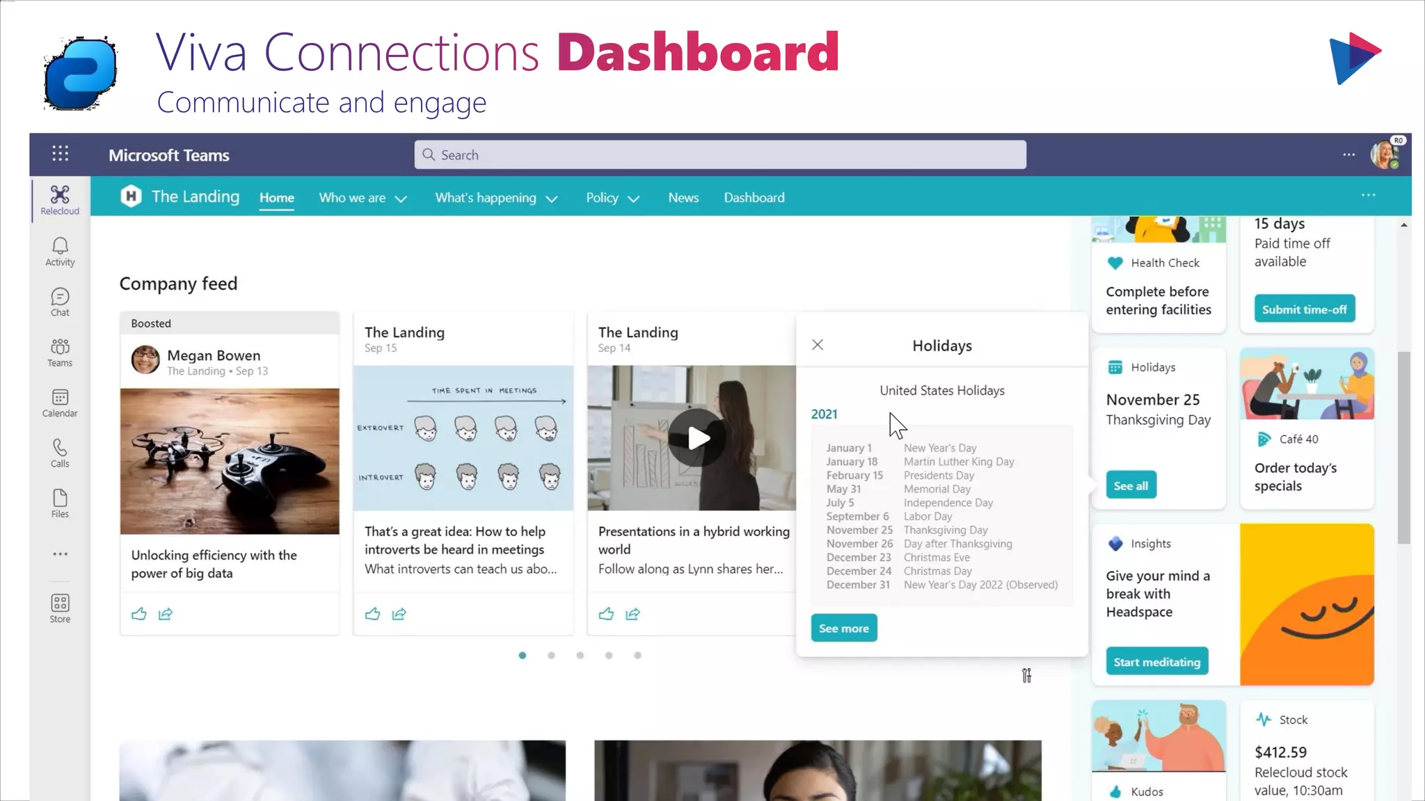 Communicate and engage
 