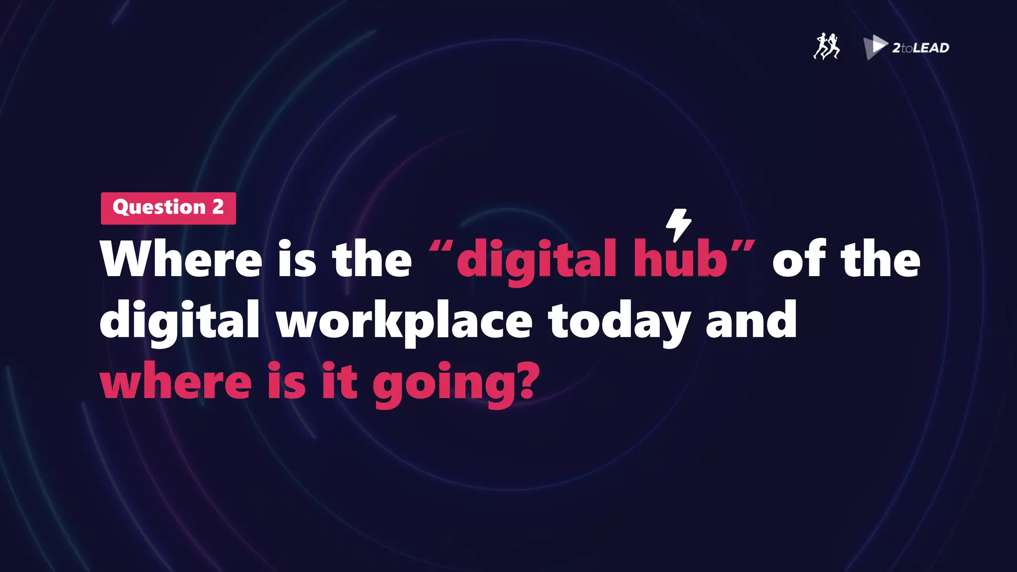 Question 2
Where is the “digital hub” of the
digital workplace today and
where is it going?
 