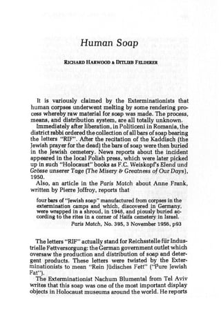 Richard harwood ditlieb felderer   human soap -  journal of historical review volume 1 no. 2