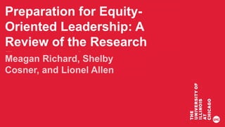 Presentation
Title Goes Here
Subtitle of
Presentation
Preparation for Equity-
Oriented Leadership: A
Review of the Research
 