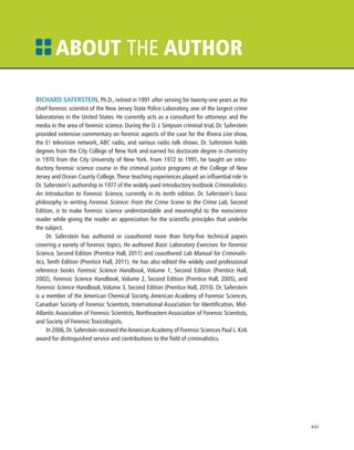 Saferstein Richard Saferstein Forensic Science From the Crime Scene to the Crime ...
