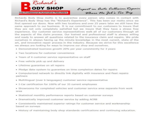 Richards Body Shop >> Richards Body Shop On North Professional Auto Services And Collisio Richards Body Shop >> Richards Body Shop On North Professional Auto Services And Collisio