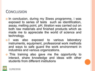 Siwes Powerpoint Model Example Richard siwes presentation | PPTX