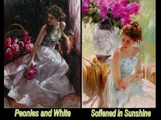 Peonies and White Soflened in Sunshine 