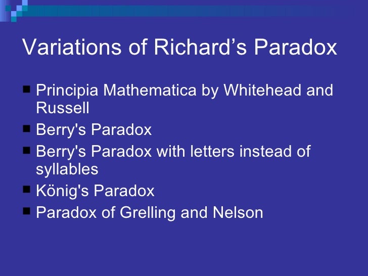 Richard S Paradox