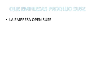 • LA EMPRESA OPEN SUSE
 