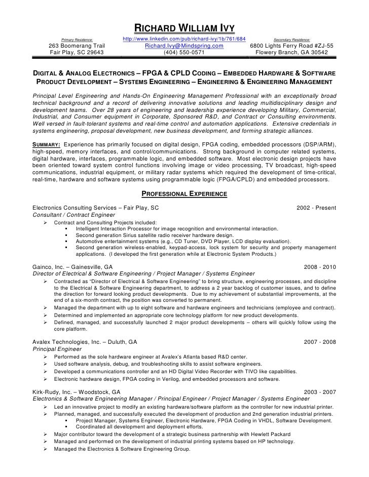 hardware engineer resume