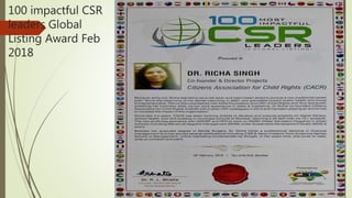 100 impactful CSR
leaders Global
Listing Award Feb
2018
 