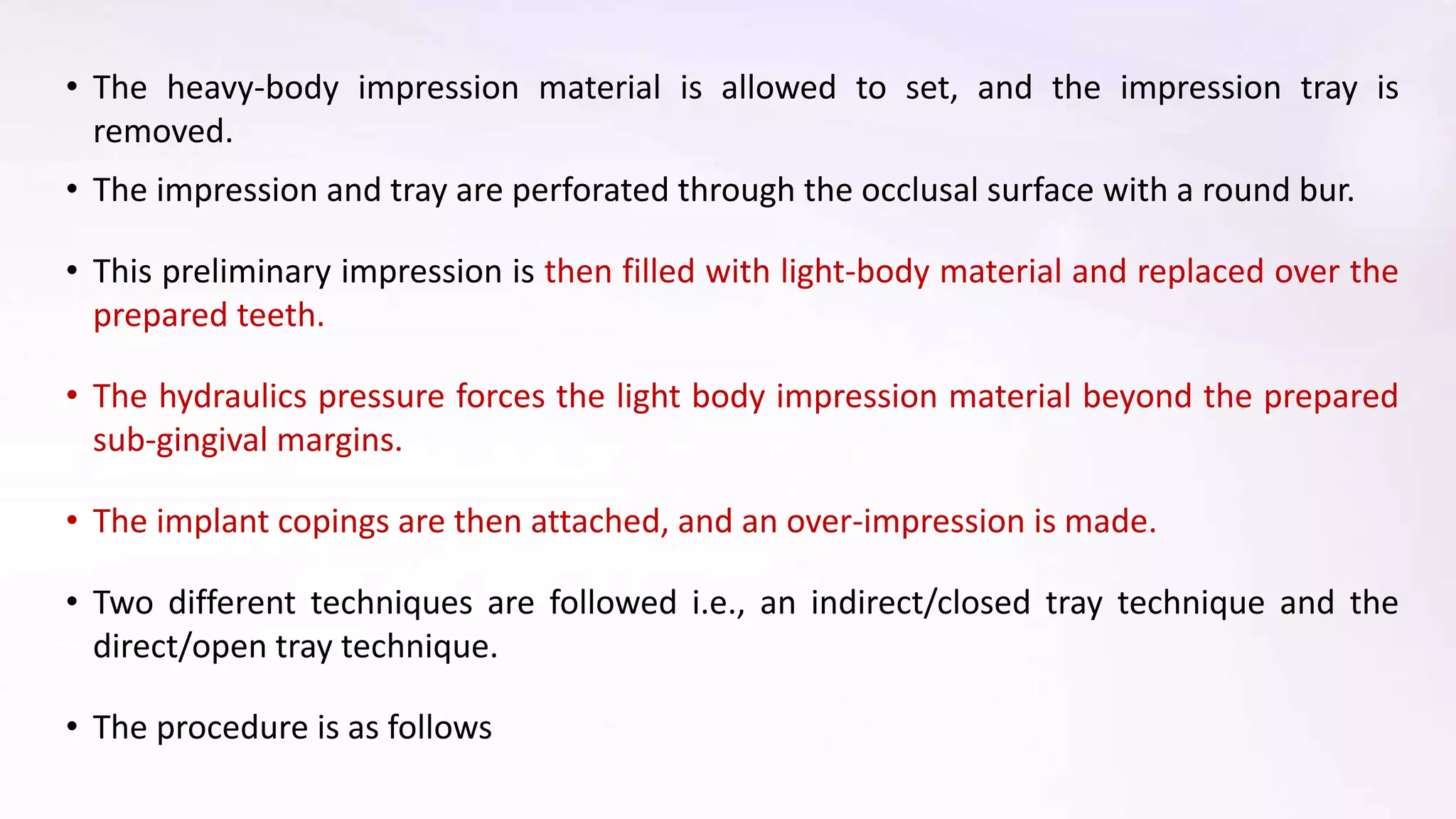 Fixed Impression Impression Techniques in Fixed partial denture | PPTX
