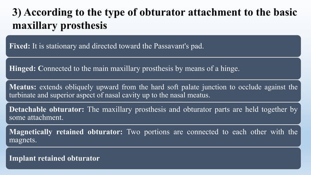 OBTURATORS FOR ACQUIRED MAXILLARY DEFECTS | PPTX | Dental Health ...