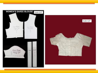 Scale=1/4”WOMEN’S SAREE BLOUSE
Scale=1/2”
 