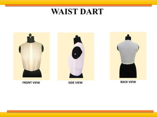WAIST DART
FRONT VIEW SIDE VIEW BACK VIEW
 