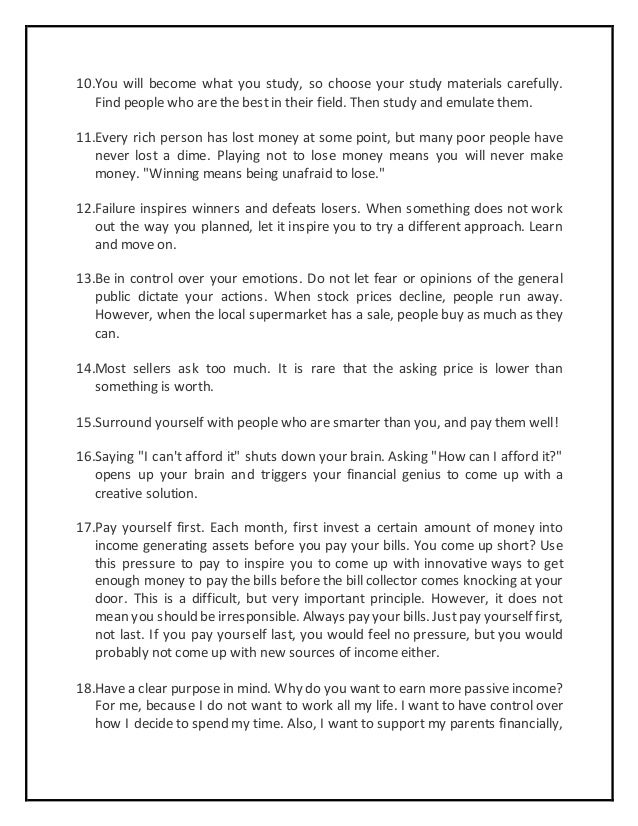 Rich dad poor dad essay