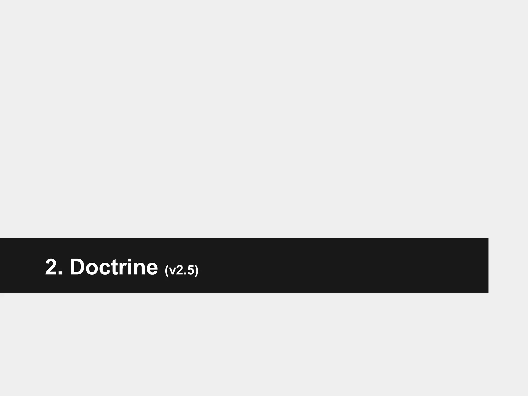 2. Doctrine (v2.5) 