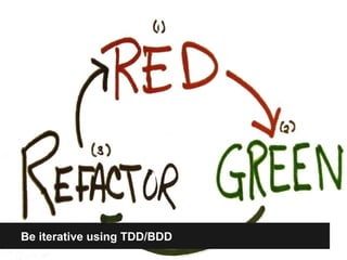 Be iterative using TDD/BDD 
 