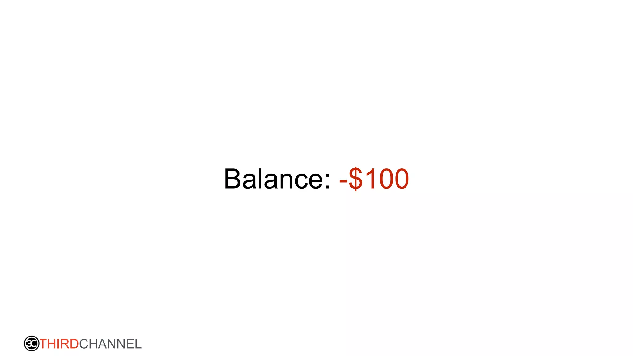 THIRDCHANNEL
Balance: -$100
 