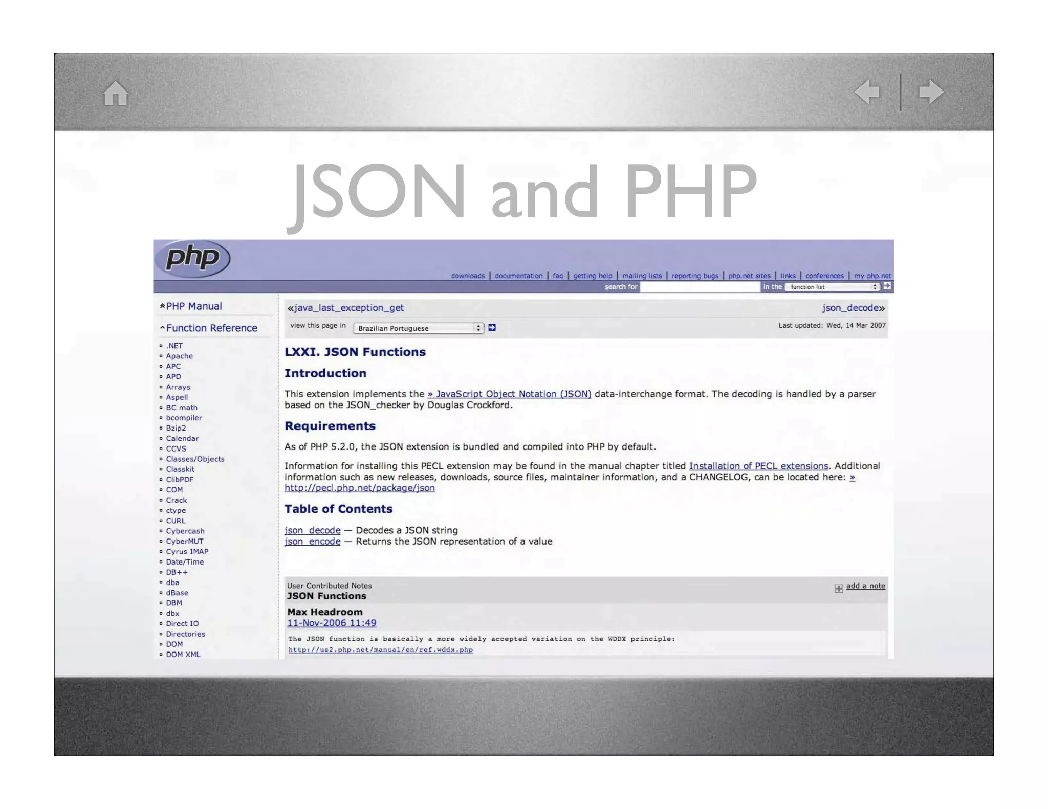 JSON and PHP 