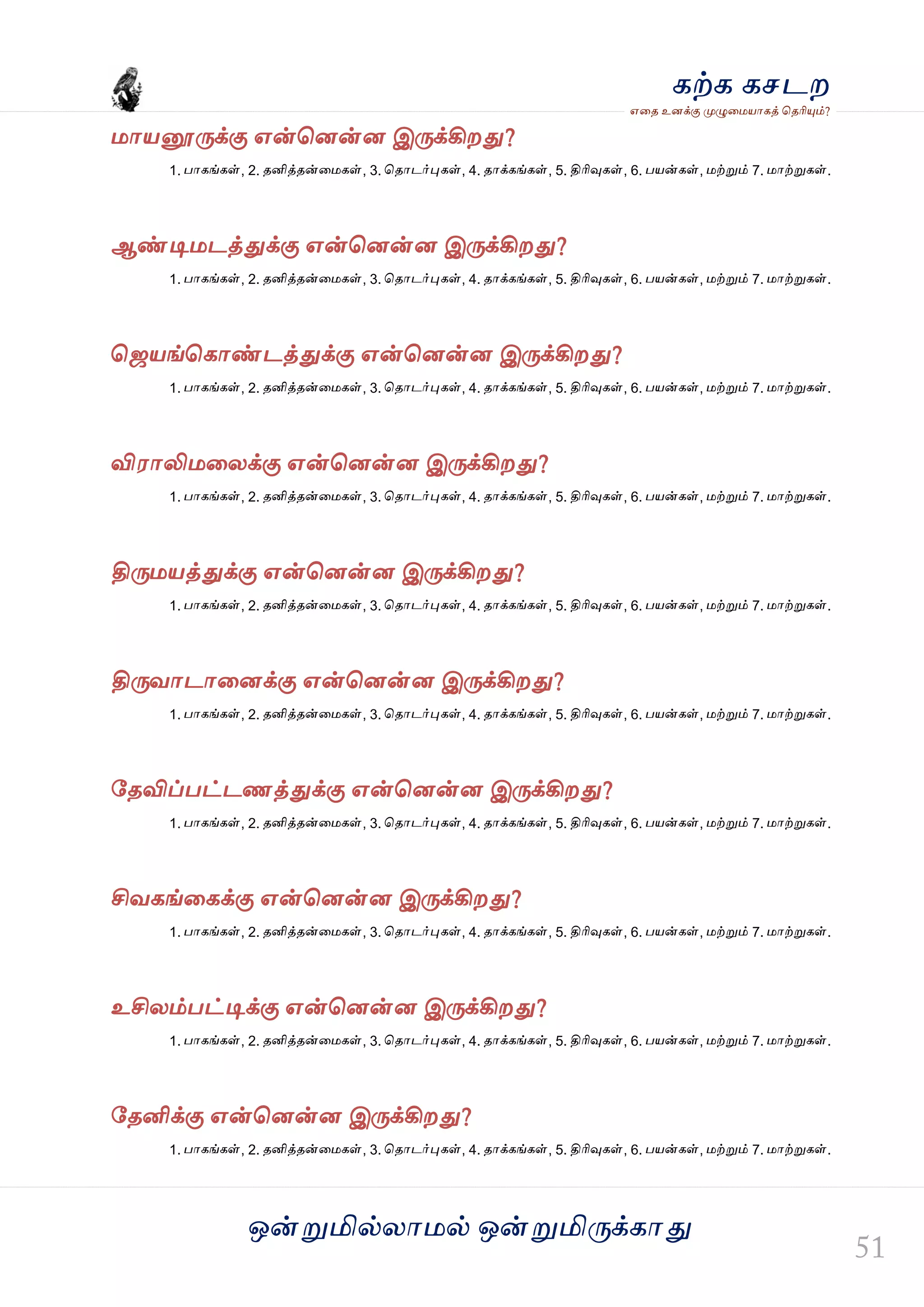 ஒன்த௏மில்யஶ஫ல் ஒன்த௏மித்க்கஶது
஋தை உனக்கு த௉ல௅த஫஬ஶகத் தைரிதோம்?
கற்க கசடம
஫ஶ஬தெத்க்கு ஋ன்தனன்ன இத்க்கிமது?
1. பஶகங்கள், 2. ைனித்ைன்த஫கள், 3. தைஶடர்தேகள், 4. ைஶக்கங்கள், 5. திரிவுகள், 6. ப஬ன்கள், ஫ற்த௏ம் 7. ஫ஶற்த௏கள்.
ஆண்டி஫டத்துக்கு ஋ன்தனன்ன இத்க்கிமது?
1. பஶகங்கள், 2. ைனித்ைன்த஫கள், 3. தைஶடர்தேகள், 4. ைஶக்கங்கள், 5. திரிவுகள், 6. ப஬ன்கள், ஫ற்த௏ம் 7. ஫ஶற்த௏கள்.
தஜ஬ங்தகஶண்டத்துக்கு ஋ன்தனன்ன இத்க்கிமது?
1. பஶகங்கள், 2. ைனித்ைன்த஫கள், 3. தைஶடர்தேகள், 4. ைஶக்கங்கள், 5. திரிவுகள், 6. ப஬ன்கள், ஫ற்த௏ம் 7. ஫ஶற்த௏கள்.
வி஭ஶலி஫தயக்கு ஋ன்தனன்ன இத்க்கிமது?
1. பஶகங்கள், 2. ைனித்ைன்த஫கள், 3. தைஶடர்தேகள், 4. ைஶக்கங்கள், 5. திரிவுகள், 6. ப஬ன்கள், ஫ற்த௏ம் 7. ஫ஶற்த௏கள்.
தித்஫஬த்துக்கு ஋ன்தனன்ன இத்க்கிமது?
1. பஶகங்கள், 2. ைனித்ைன்த஫கள், 3. தைஶடர்தேகள், 4. ைஶக்கங்கள், 5. திரிவுகள், 6. ப஬ன்கள், ஫ற்த௏ம் 7. ஫ஶற்த௏கள்.
தித்லஶடஶதனக்கு ஋ன்தனன்ன இத்க்கிமது?
1. பஶகங்கள், 2. ைனித்ைன்த஫கள், 3. தைஶடர்தேகள், 4. ைஶக்கங்கள், 5. திரிவுகள், 6. ப஬ன்கள், ஫ற்த௏ம் 7. ஫ஶற்த௏கள்.
வைவிப்பட்டணத்துக்கு ஋ன்தனன்ன இத்க்கிமது?
1. பஶகங்கள், 2. ைனித்ைன்த஫கள், 3. தைஶடர்தேகள், 4. ைஶக்கங்கள், 5. திரிவுகள், 6. ப஬ன்கள், ஫ற்த௏ம் 7. ஫ஶற்த௏கள்.
சிலகங்தகக்கு ஋ன்தனன்ன இத்க்கிமது?
1. பஶகங்கள், 2. ைனித்ைன்த஫கள், 3. தைஶடர்தேகள், 4. ைஶக்கங்கள், 5. திரிவுகள், 6. ப஬ன்கள், ஫ற்த௏ம் 7. ஫ஶற்த௏கள்.
உசியம்பட்டிக்கு ஋ன்தனன்ன இத்க்கிமது?
1. பஶகங்கள், 2. ைனித்ைன்த஫கள், 3. தைஶடர்தேகள், 4. ைஶக்கங்கள், 5. திரிவுகள், 6. ப஬ன்கள், ஫ற்த௏ம் 7. ஫ஶற்த௏கள்.
வைனிக்கு ஋ன்தனன்ன இத்க்கிமது?
1. பஶகங்கள், 2. ைனித்ைன்த஫கள், 3. தைஶடர்தேகள், 4. ைஶக்கங்கள், 5. திரிவுகள், 6. ப஬ன்கள், ஫ற்த௏ம் 7. ஫ஶற்த௏கள்.
 