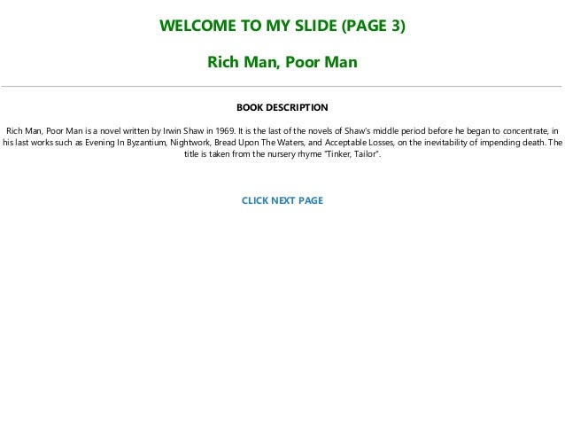 Read E Book Rich Man Poor Man Full Pdf