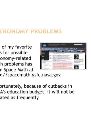 Unerased Math Problem Nasa Rich Mathematical Problems in Astronomy | PDF