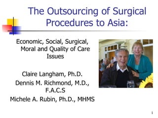 The Outsourcing of Surgical Procedures to Asia: ,[object Object],[object Object],[object Object],[object Object]