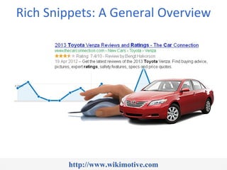 Rich Snippets: A General Overview




        http://www.wikimotive.com
 