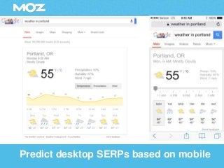 Predict desktop SERPs based on mobile 
 