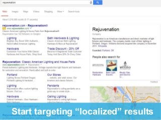 Start targeting “localized” results 
 