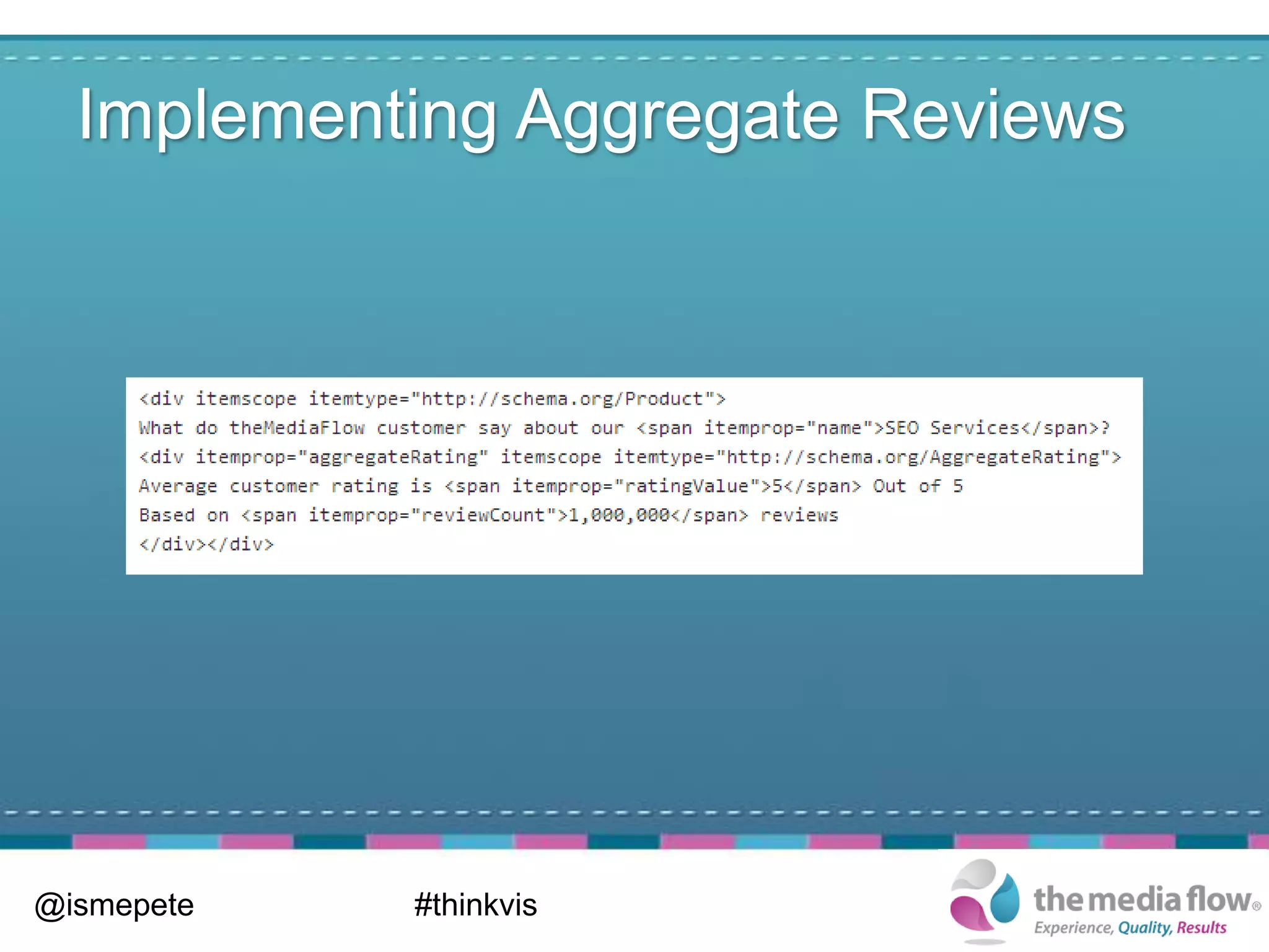 Implementing Aggregate Reviews




@ismepete   #thinkvis
 