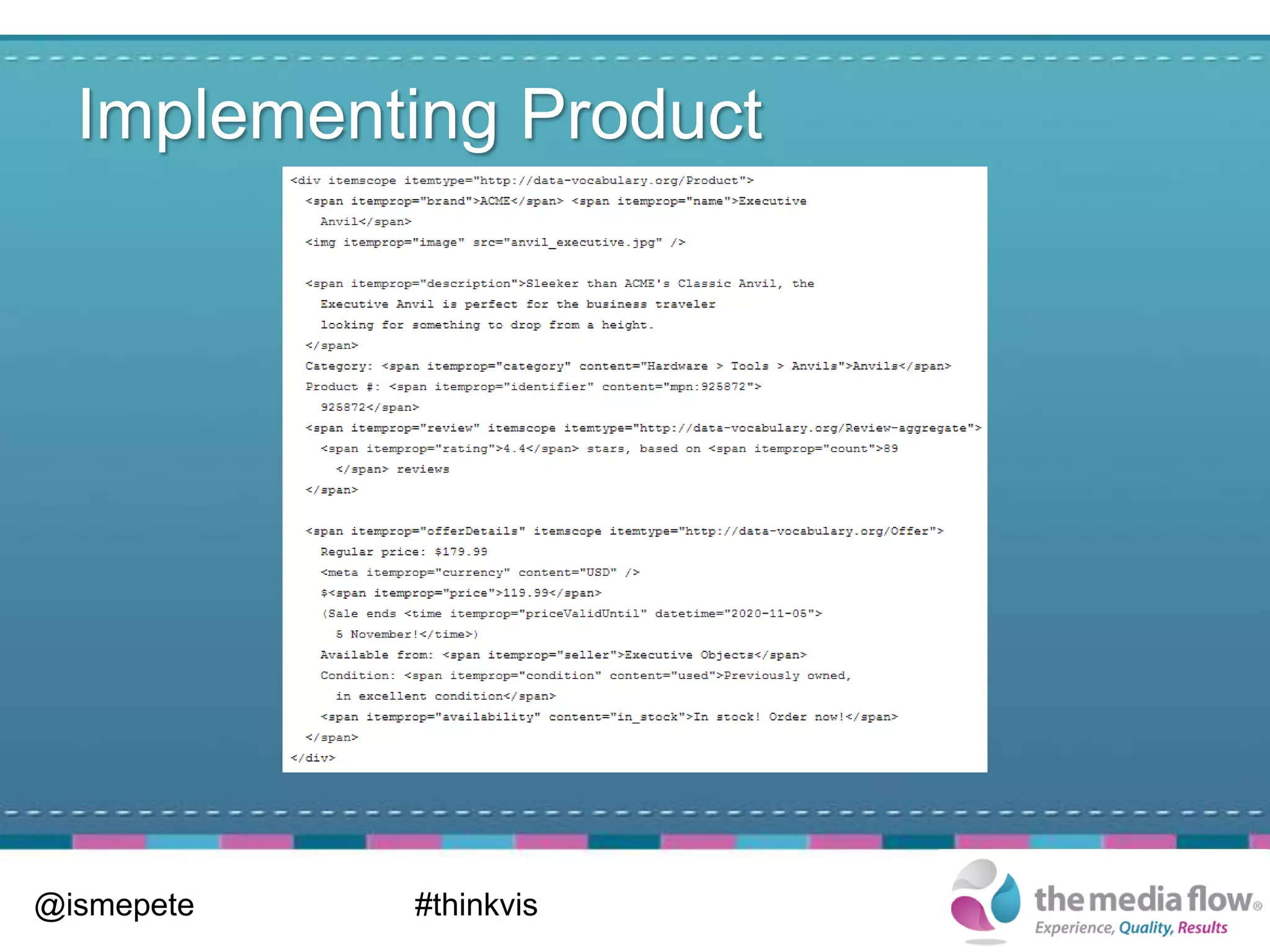 Implementing Product




@ismepete   #thinkvis
 