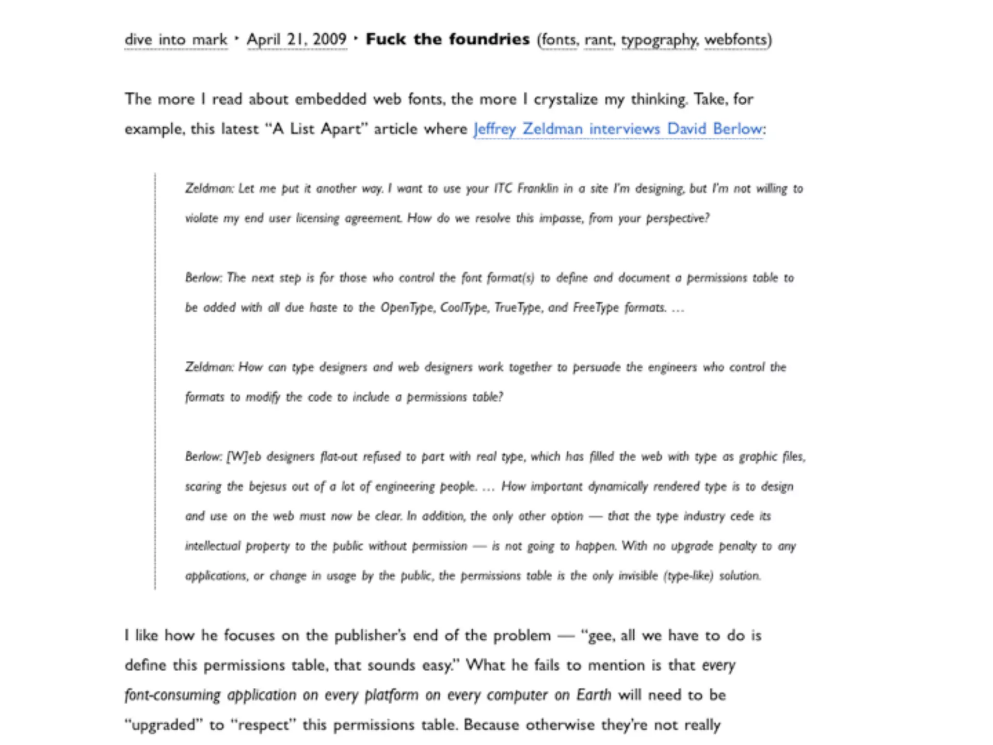 Rich Typography Options For The Web - or - Why sIFR is Dead in 2009