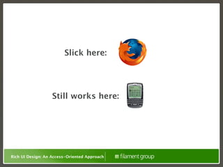 Slick here:




                   Still works here:




Rich UI Design: An Access-Oriented Approach
 