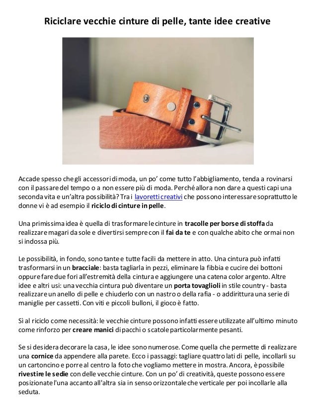 Riciclare Vecchie Cinture Pelle