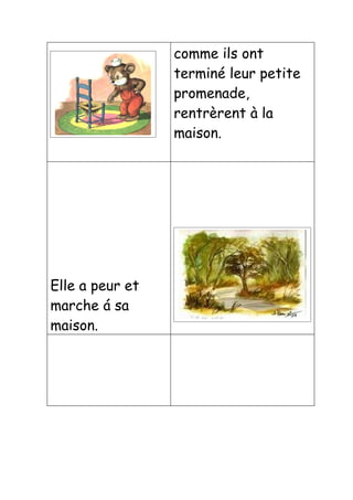 comme ils ont
                 terminé leur petite
                 promenade,
                 rentrèrent à la
                 maison.




Elle a peur et
marche á sa
maison.
 