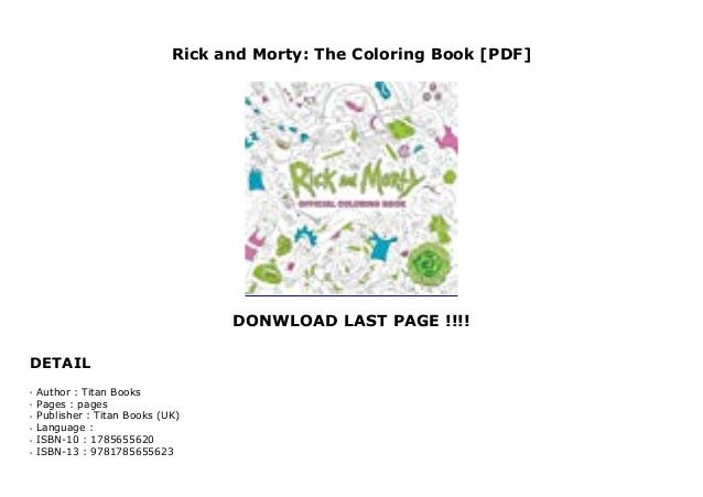 Download Rick And Morty The Coloring Book Pdf