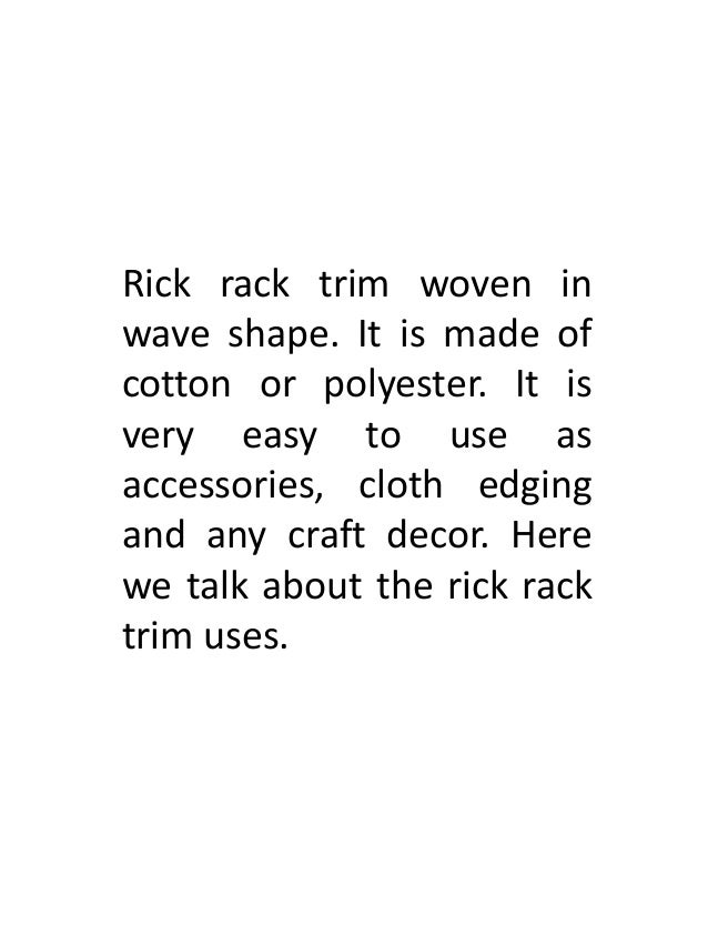 Rick Rack Trim Uses