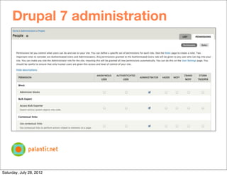 Drupal 7 administration




Saturday, July 28, 2012
 