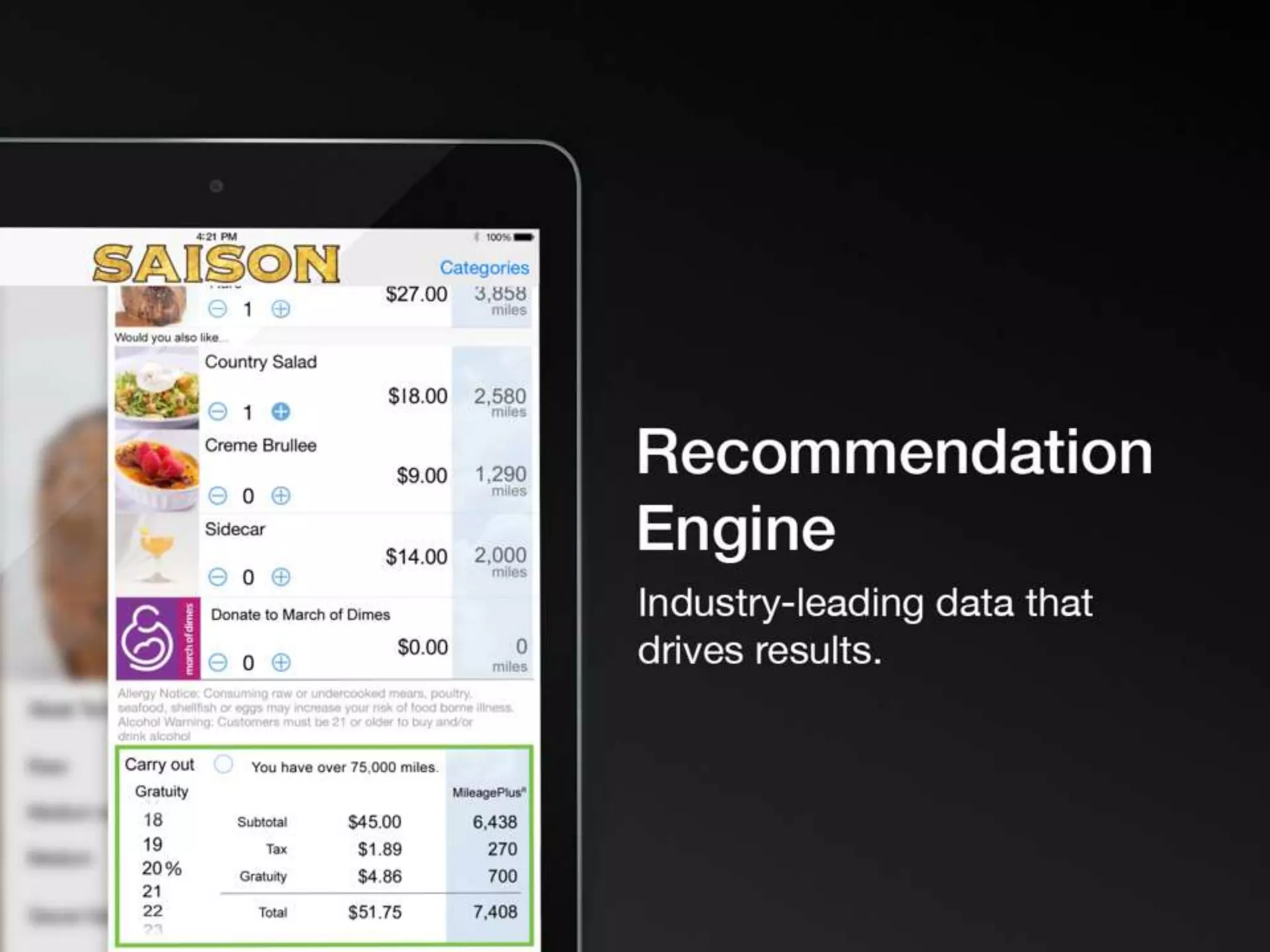 Recommendation
Engine
Industry-leading data that
drives results.
