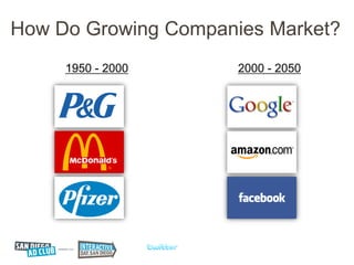 How Do Growing Companies Market?
     1950 - 2000      2000 - 2050
 